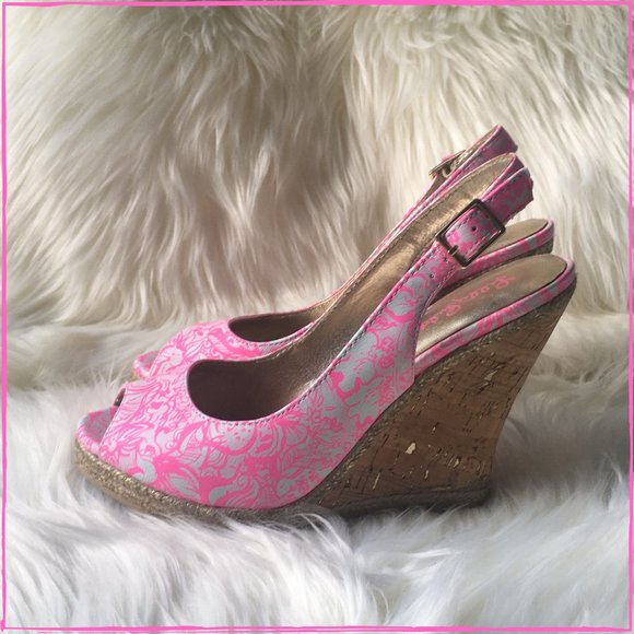 LILLY PULITZER PINK KRISIE WEDGE - NWOT! - Picture 4 of 10